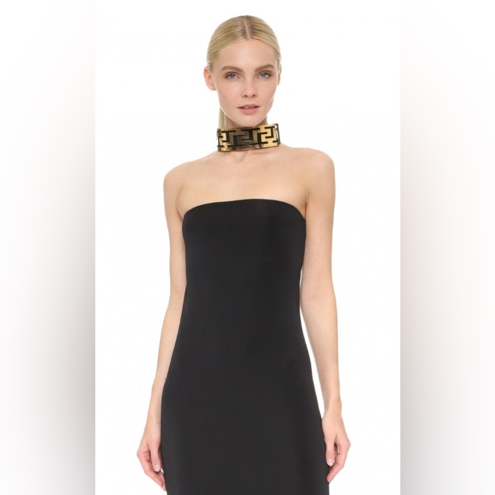 Mykonos Greece Kassandra Black with Gold Strapless Dress